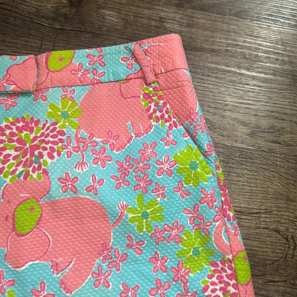 Lily Pulitzer Vintagd Elephant Print Capri Pants size 12 94% cotton 6% Spandex. - Picture 6 of 14